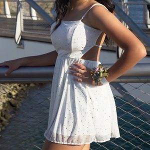 White & Gold Homecoming dress